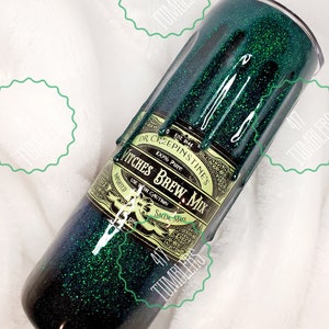 Witch&#39;s Brew Glitter Drip Halloween Tumbler