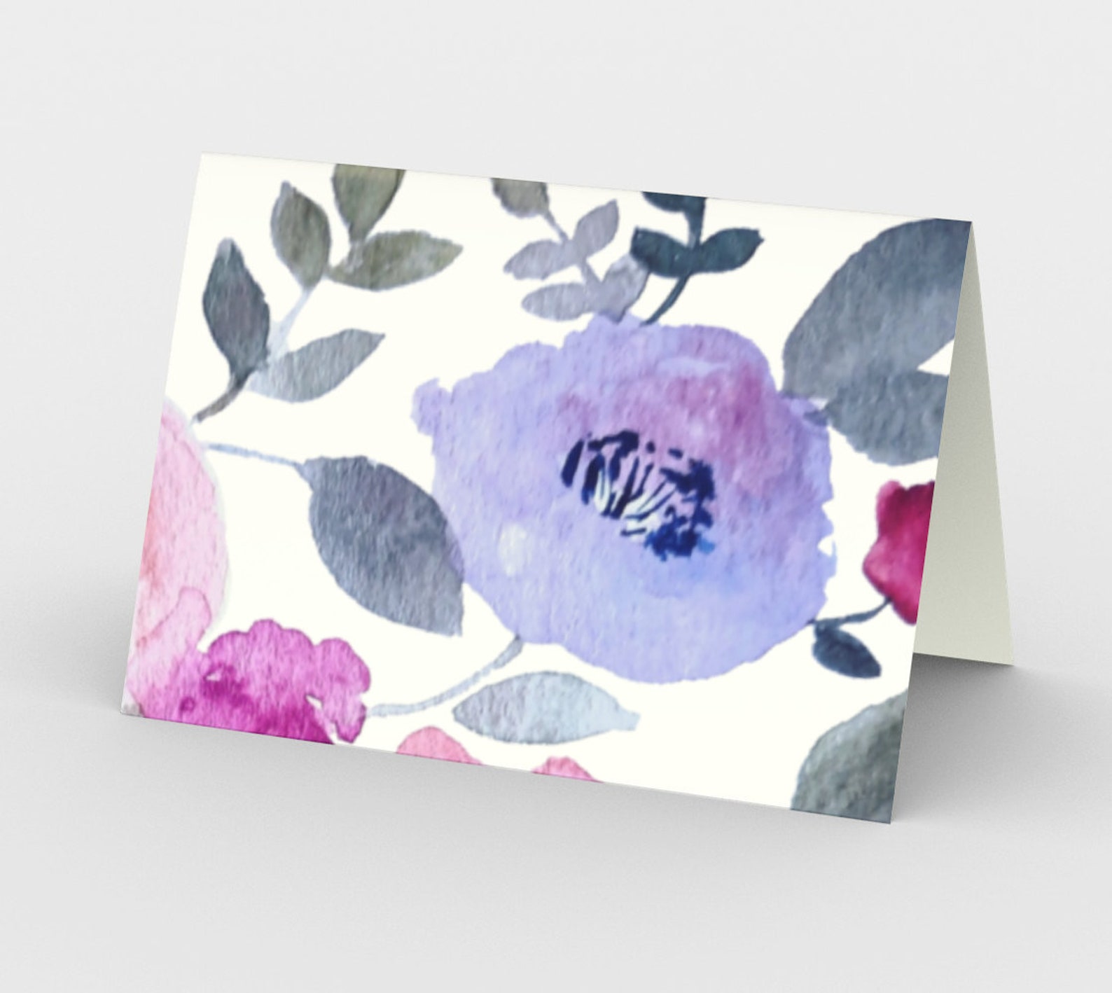 Blank Watercolor Floral Greeting Card Watercolor Blank Note Etsy UK