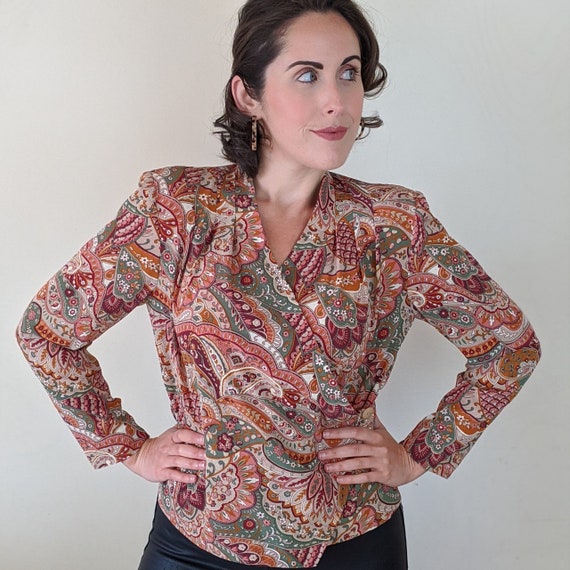 80s Paisley Wrap Shirt