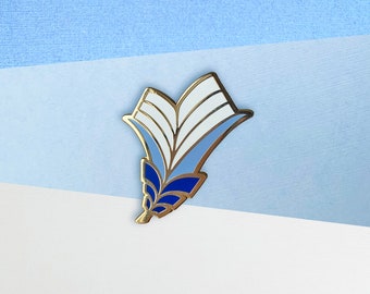Silver Wing Feather Enamel Pin