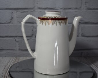 Farmhouse Kitchen 7 Cup Myott Pottery Coffee Pot Mid Century Modern Decor Rustic Classic Stoneware Pottery Tea Pot Retro Collectible