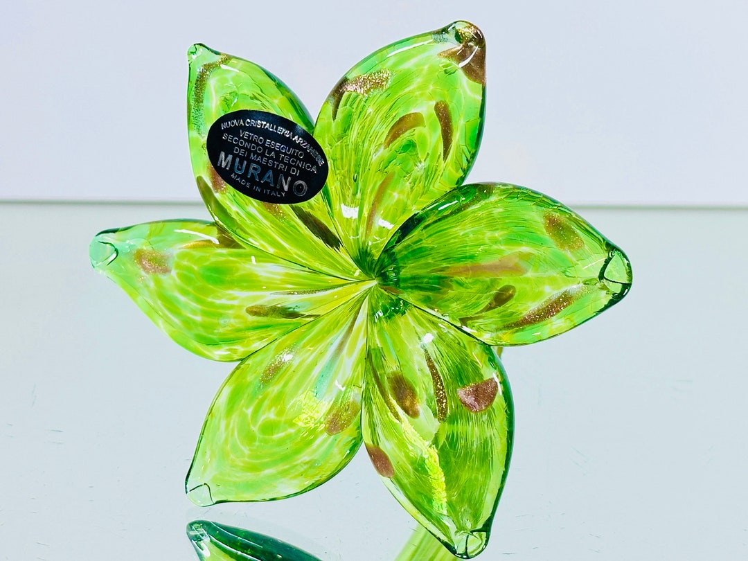 Genuine Murano Glass Vetro Esseguito Hand Blown Flower Etsy