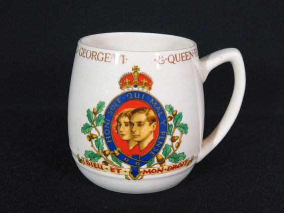 Vintage King George VI & Queen Elizabeth Coronation Mug/ 1937 | Etsy