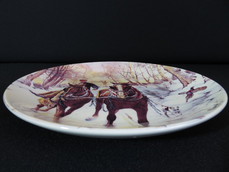 winters day Working Horses Danbury Mint,Wedgwood of Etruria Vintage Decorative Plate