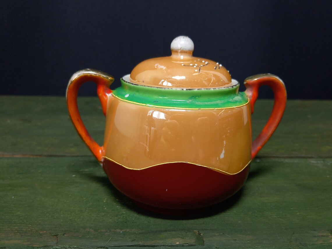 Vintage Hand Painted Japanese Sugar Pot Genuine Samurai Etsy