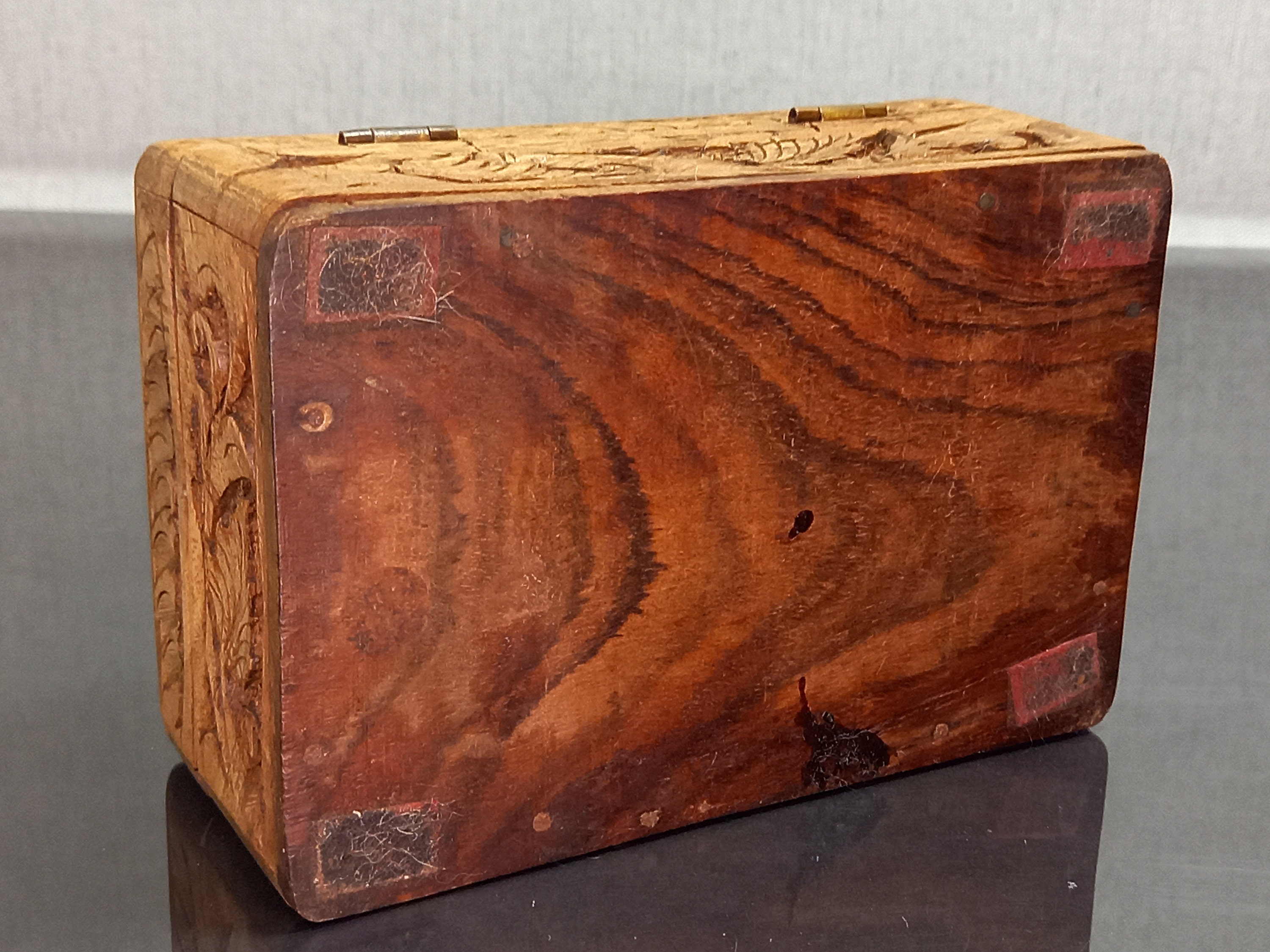 Vintage Hand geschnitzt Holzkiste mit Trauben | Etsy