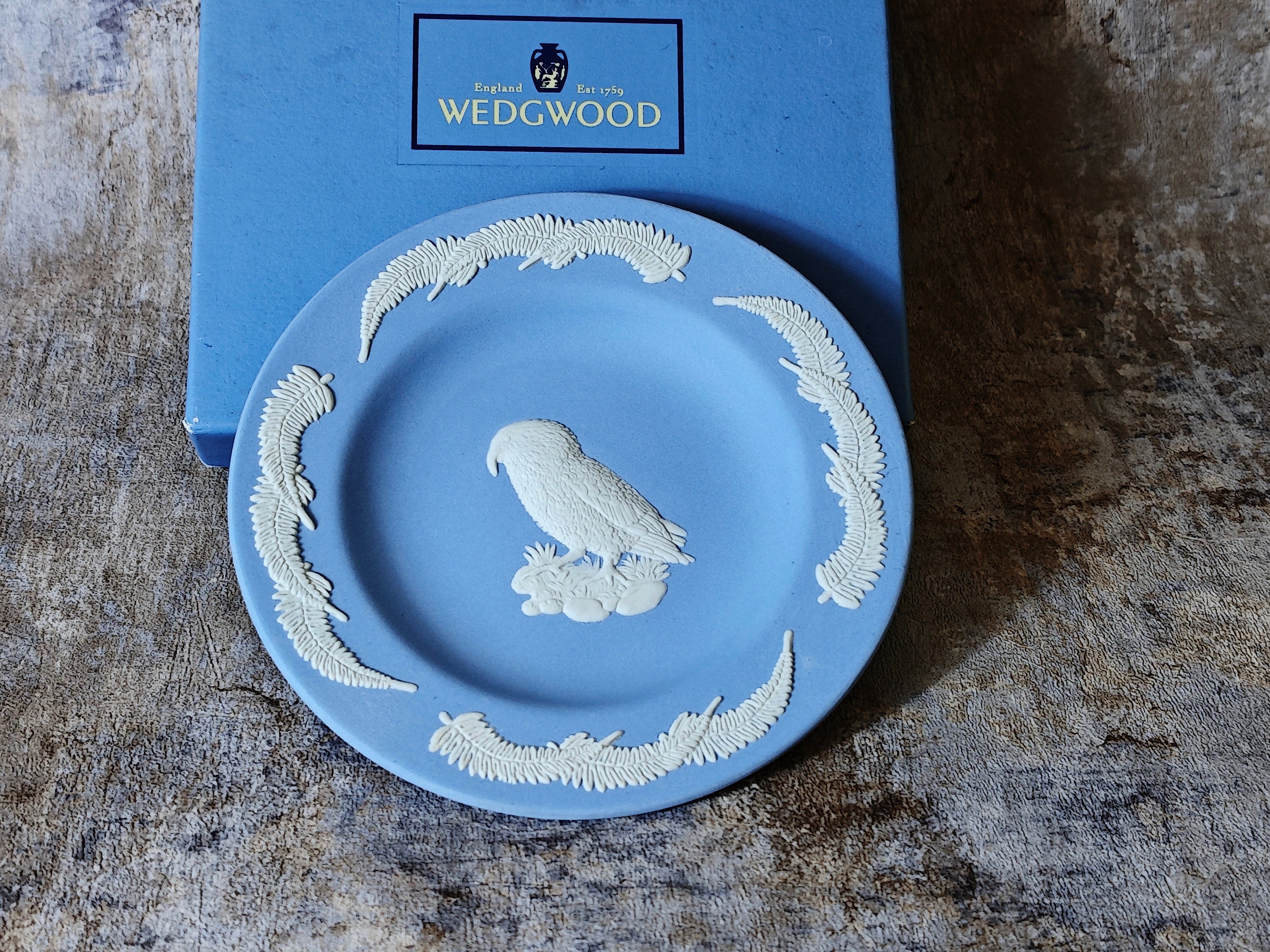 Rare Wedgwood Blue Jasperware New Zealand Kea Bird of Prey Rare Wedgwood Blue Jasperware New Zealand Kea Bird of Prey