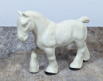 Vintage White Porcelain Horse