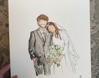 Custom Hand-Painted Couple Portrait