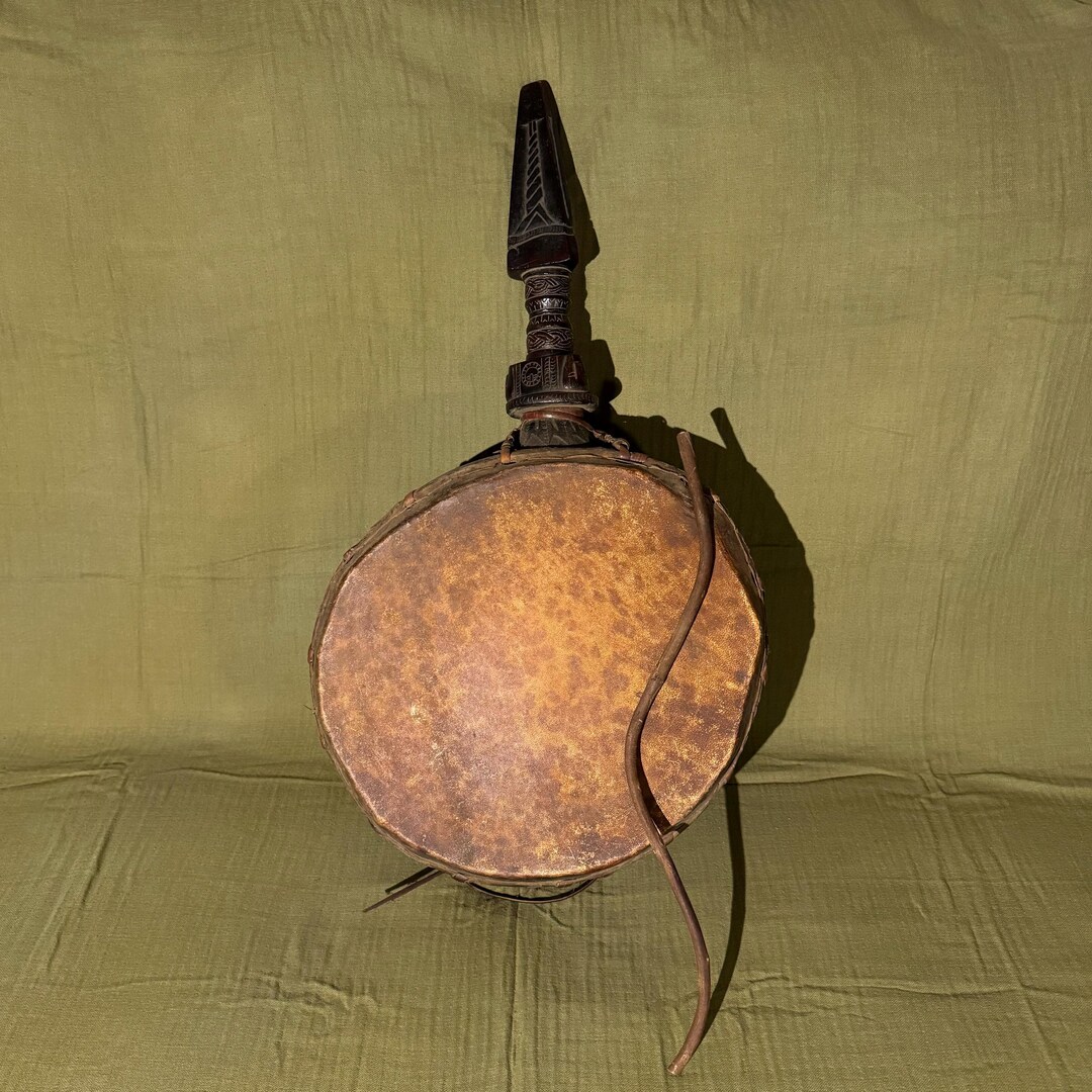 Authentic Shamanic Dhjangro Drum, Very Old Used and Ritualized by Bonpo ...