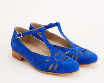 Spring in Blue Suede | Women Swing Dance Shoes | Vintage Shoes | Customized | Harlem Shoes