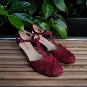 Zucker in Bordeaux Wildleder | Damen Swing Dance Schuhe | Vintage Schuhe | Personalisierte | Harlem Schuhe