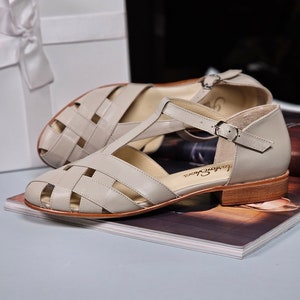 Summer in Beige Leather | Women Swing Dance Shoes | Vintage Shoes | Customized | Harlem Shoes