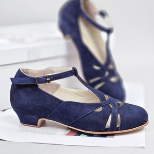 Spring in Dark Blue Suede | Swing Dance Shoes | Vintage Shoes | Customized | Harlem Shoes