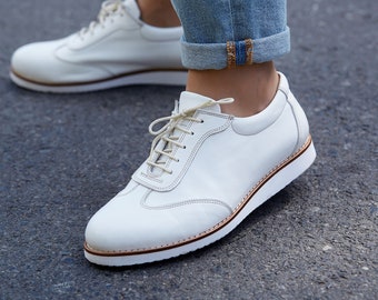 New York in White Leather | UNISEX Swing Dance Shoes | Vintage Shoes | Customized | Harlem Shoes