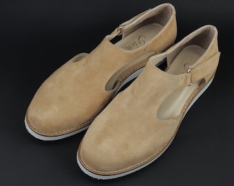 Milan in Beige Suede | Women Swing Dance Shoes | Vintage Shoes | Customized | Harlem Shoes