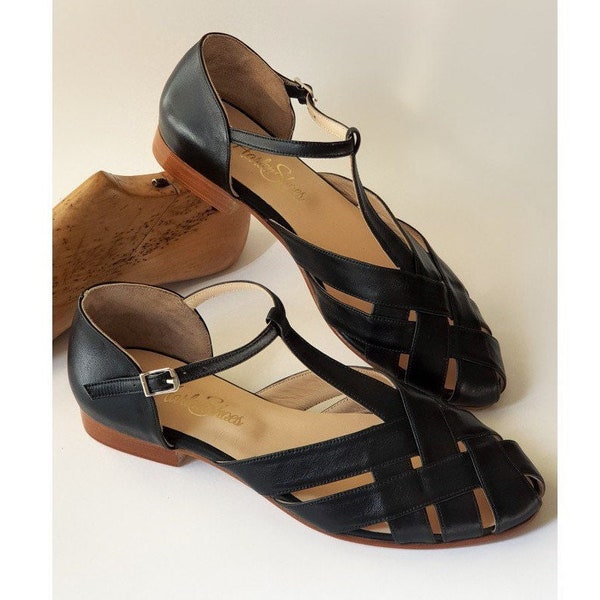 Summer in Black Leather | Women Swing Dance Shoes | Vintage Shoes | Customized | Harlem Shoes