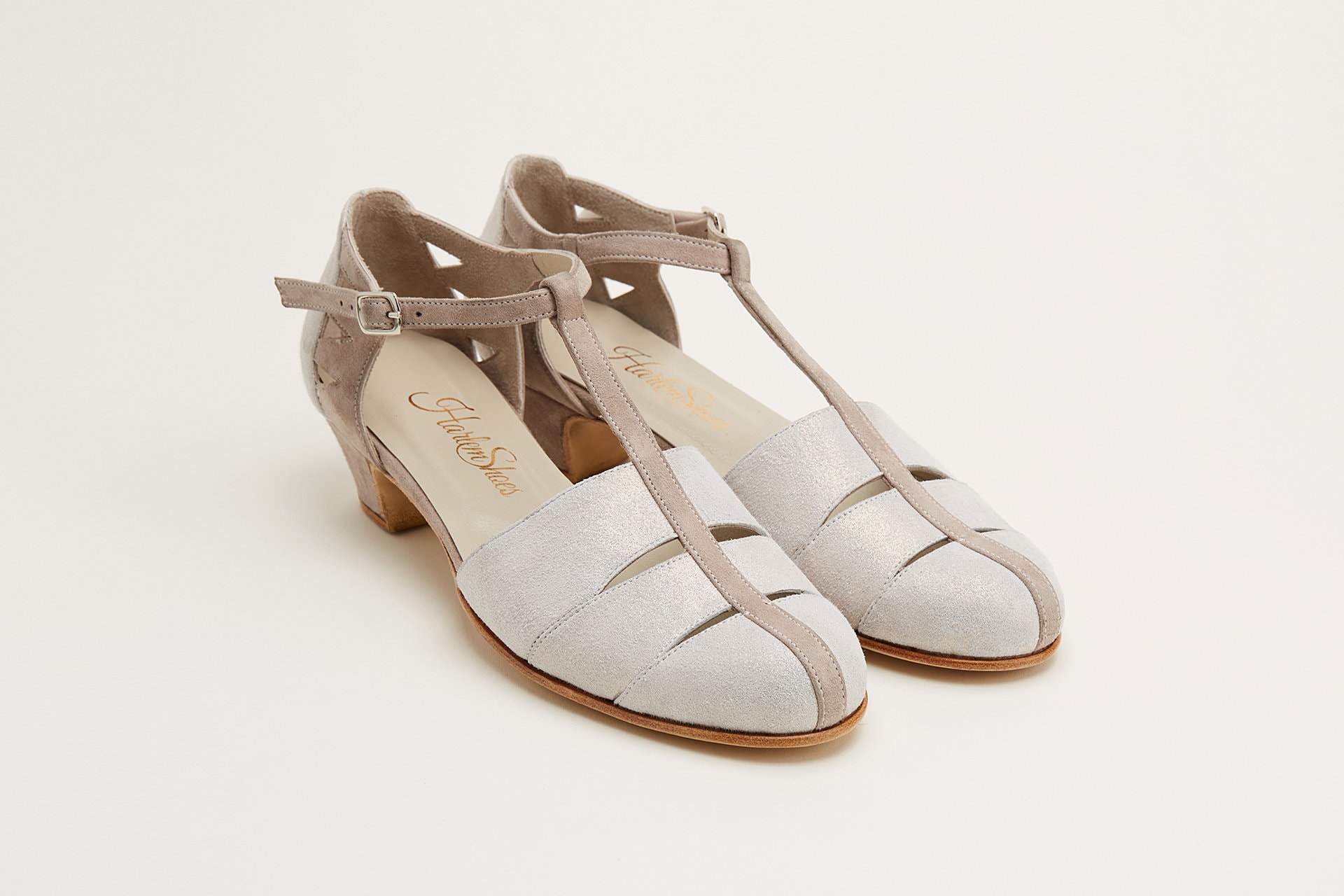Women Swing Dance Shoes Harmony gray & pearl suede handmade by Etsy