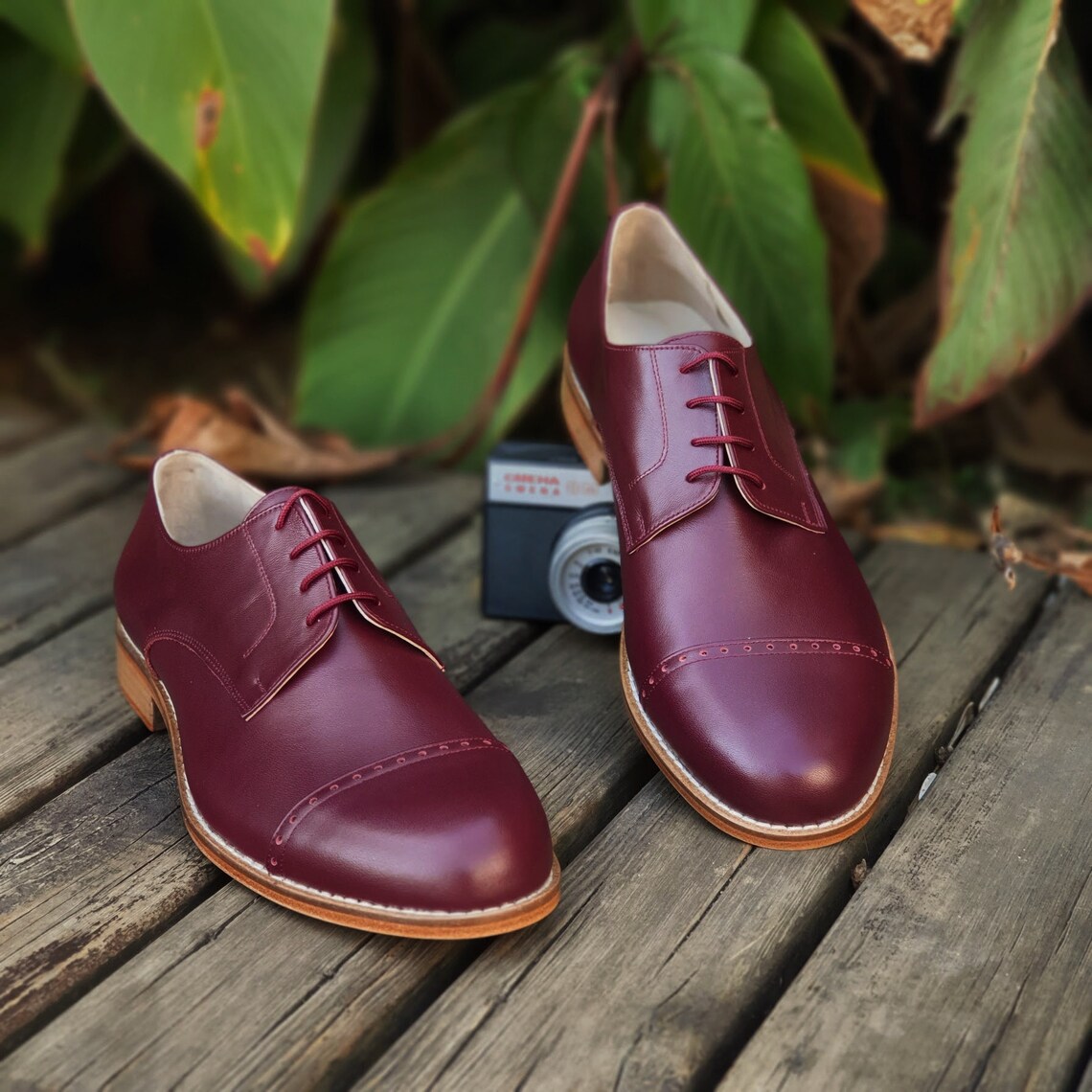 Men Swing Dance Shoes Homme California bordeaux cuir fait à la Etsy