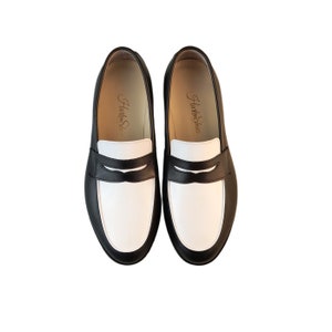 Mens Vintage Dance Shoes – Lindy, Ballroom, Tap     Loafers in Black & White Leather | Mens Swing Dance Shoes | Vintage Shoes | Customized | Harlem Shoes  AT vintagedancer.com