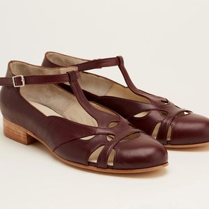 Spring in Bordeaux Leather | Women Swing Dance Shoes | Vintage Shoes | Customized | Harlem Shoes