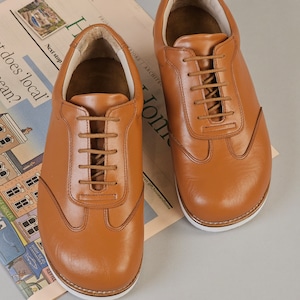 Barfuß New York in Hellbraunem Leder | Unisex Swing Schuhe | Vintage Schuhe | Angepasst | Harlem Schuhe
