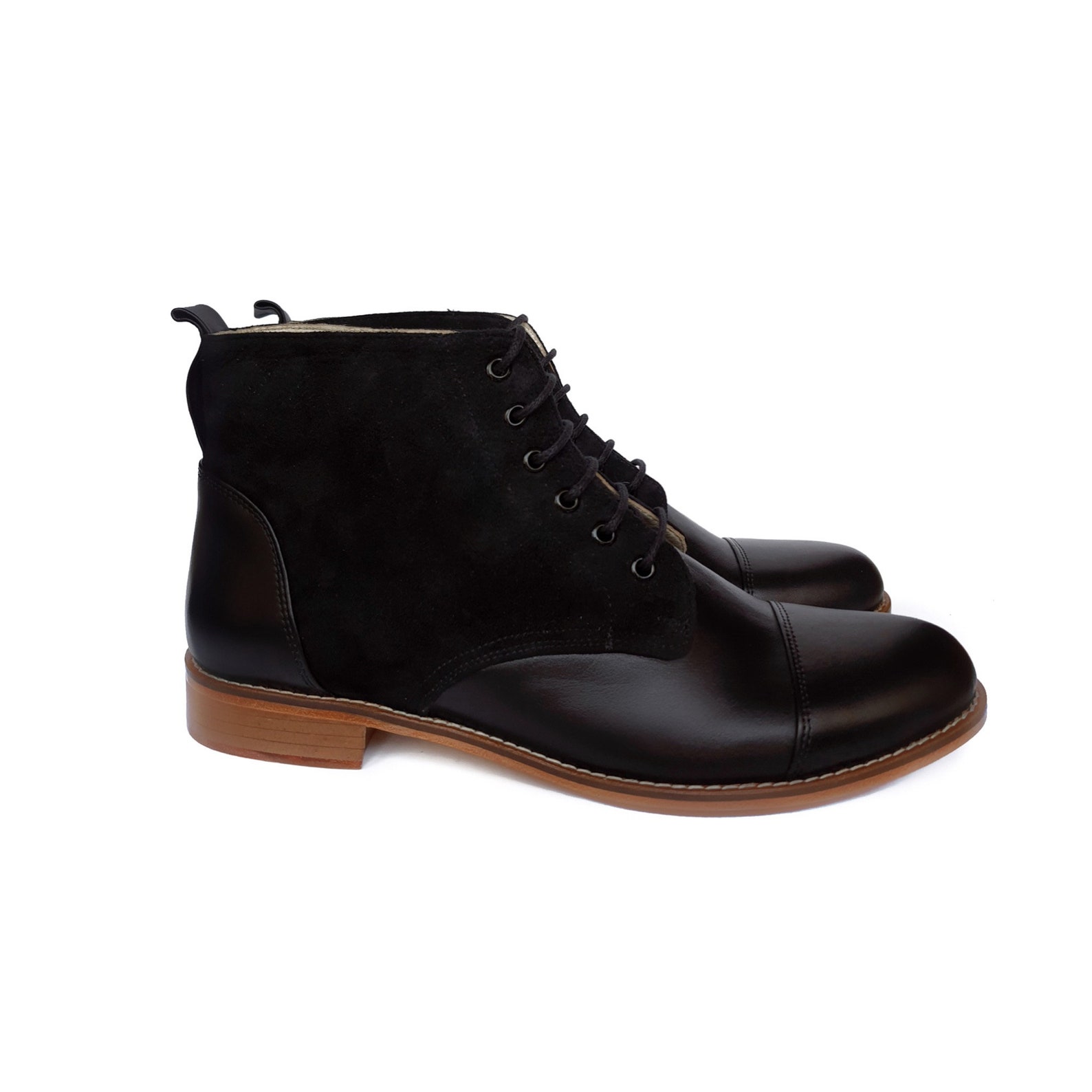 Men Swing Dance Shoes Mens Derby boots black leather & suede Etsy