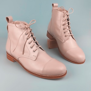 Derby Boots in Pink Leather | Unisex Swing Dance Shoes | Vintage Shoes | Customized | Harlem Shoes