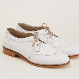 Men’s Oxfords in White Leather | Swing Dance Shoes | Vintage Shoes | Customized | Harlem Shoes