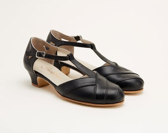 Sugar in Black Leather | Women Swing Dance Shoes | Vintage Shoes | Customized | Harlem Shoes