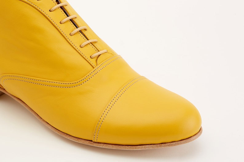 Women Swing Dance Shoes Smooth Boots yellow leather handmade Etsy