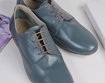 Frankie Soft in Teal Green Leather | Unisex Swing Dance Shoes | Vintage Shoes | Customized | Harlem Shoes