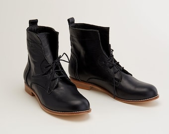 Harlem Boots in Black Leather | Unisex Swing Dance Shoes | Vintage Shoes | Customized | Harlem Shoes