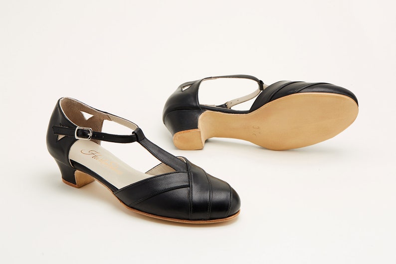 Sugar in Black Leather Women Swing Dance Shoes Vintage Etsy New Zealand