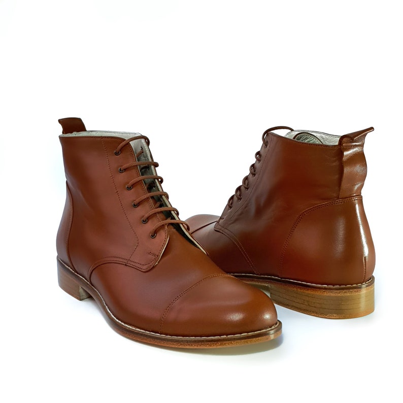 Victorian Men’s Shoes & Boots- Lace Up, Spats, Chelsea, Riding Men Swing Dance Shoes Men’s Derby boots brown leather handmade by Harlem Shoes $225.90 AT vintagedancer.com