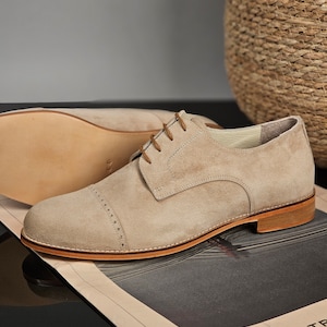 California in Beige Wildleder | Unisex Swing Schuhe | Vintage Schuhe | Angepasst | Harlem Schuhe