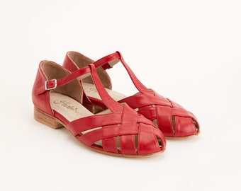Summer in Red Leather | Women Swing Dance Shoes | Vintage Shoes | Customized | Harlem Shoes