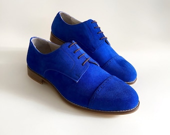 California in Blue Suede | Unisex Swing Dance Shoes | Vintage Shoes | Customized | Harlem Shoes