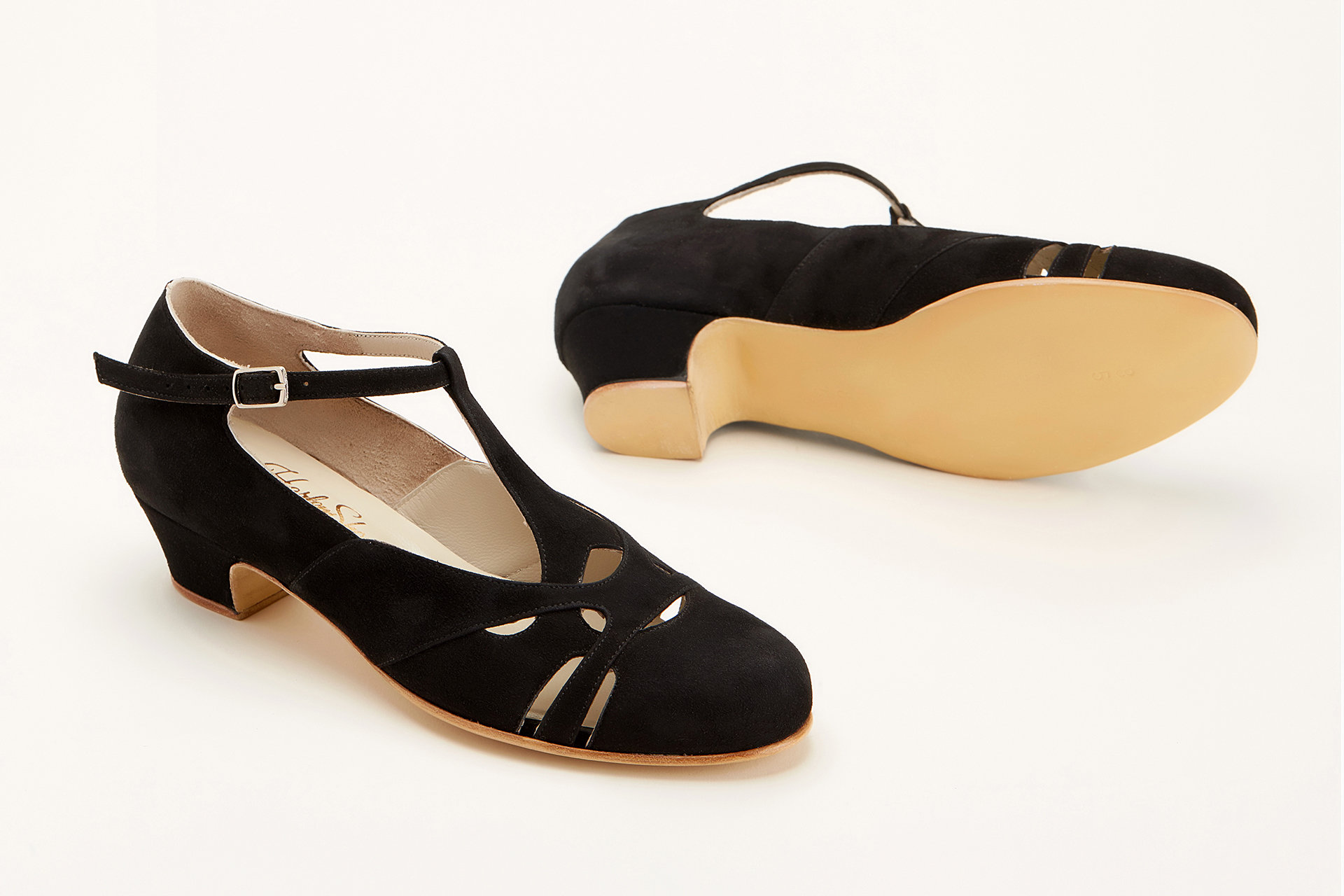 Women Swing Dance Shoes Spring black suede handmade by Harlem Etsy