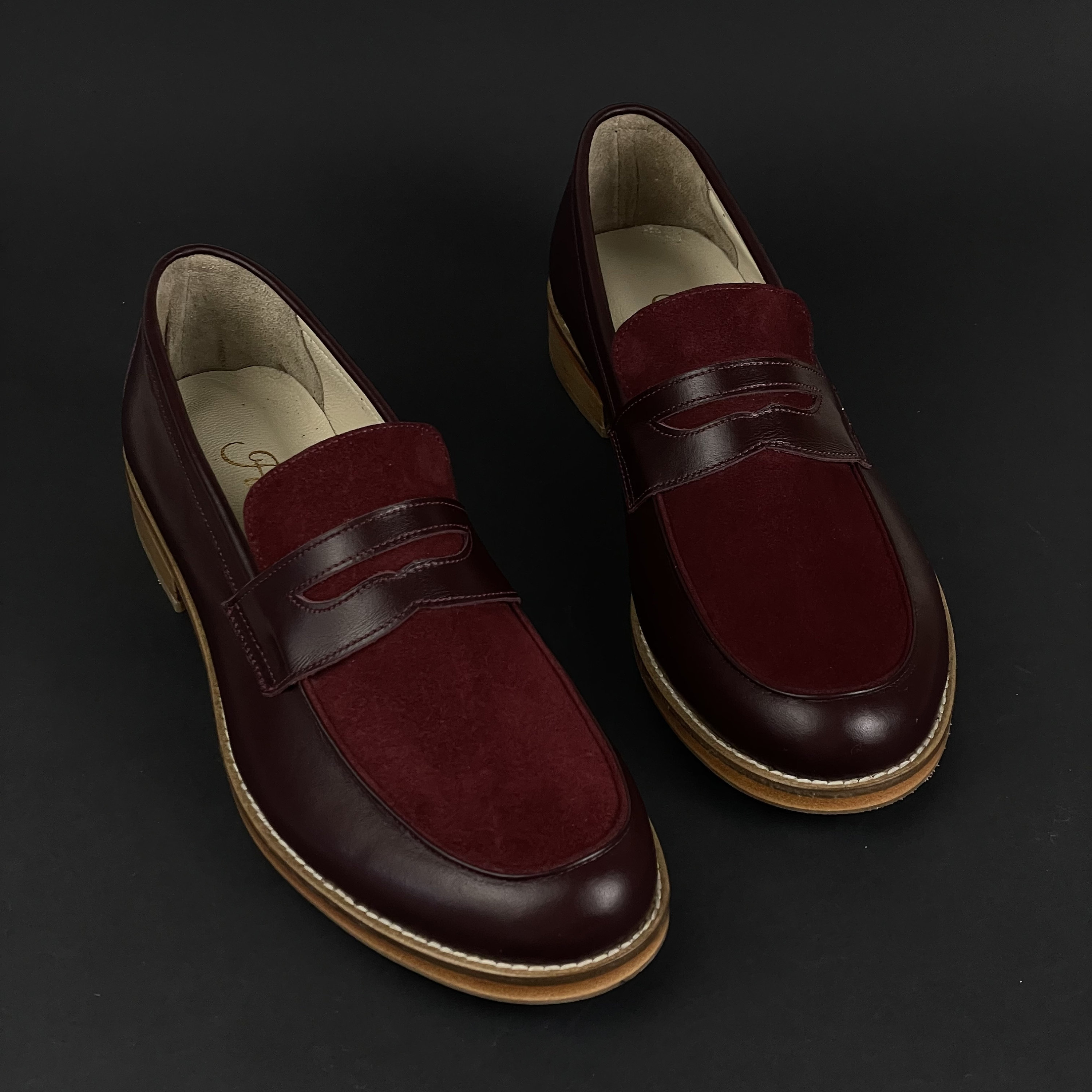 Loafers in Bordeaux Leather and Suede Men's Swing - Etsy