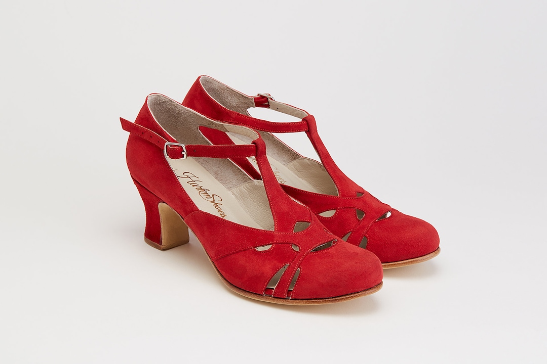 Spring in Red Suede | Women Swing Dance Shoes | Vintage Shoes | Customized | Harlem Shoes