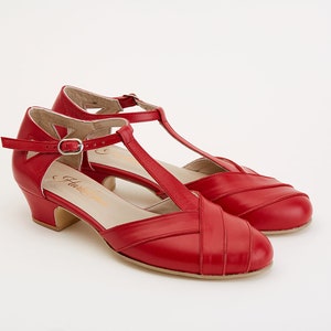 Sugar in Red Leather | Women Swing Dance Shoes | Vintage Shoes | Customized | Harlem Shoes