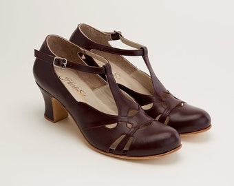 Spring in Bordeaux Leather | Women Swing Dance Shoes | Vintage Shoes | Customized | Harlem Shoes