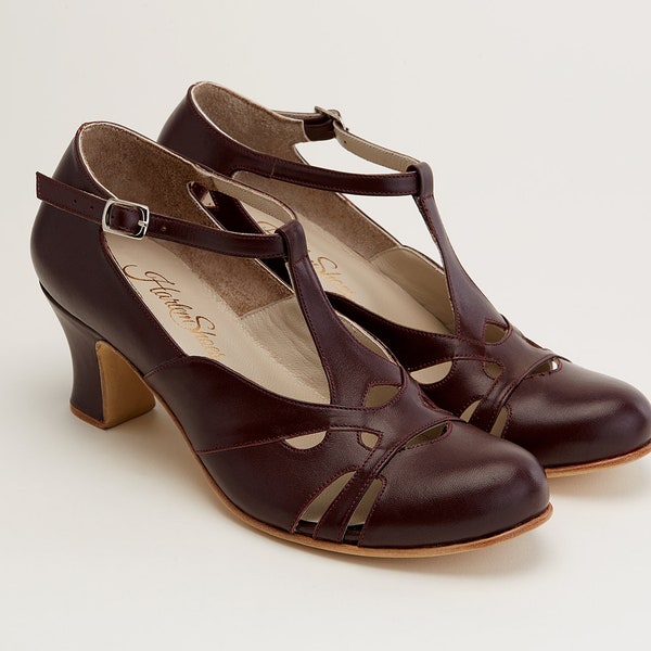 Spring in Bordeaux Leather | Women Swing Dance Shoes | Vintage Shoes | Customized | Harlem Shoes