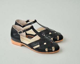 Summer in Black Leather | Women Swing Dance Shoes | Vintage Shoes | Customized | Harlem Shoes