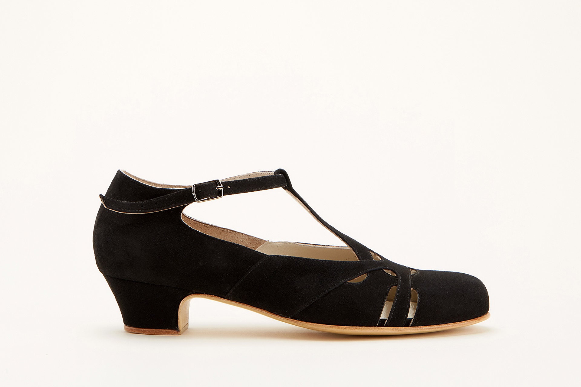 Women Swing Dance Shoes Spring black suede handmade by Harlem | Etsy