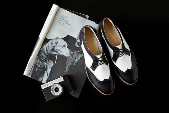 Zapatos negro y blanco hombre store