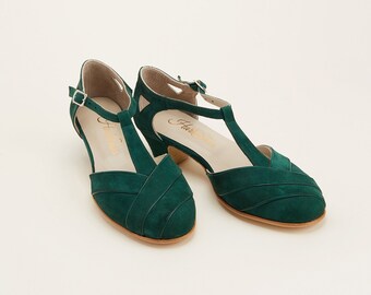 Sugar in Emerald Suede | Women Swing Dance Shoes | Vintage Shoes | Customized | Harlem Shoes