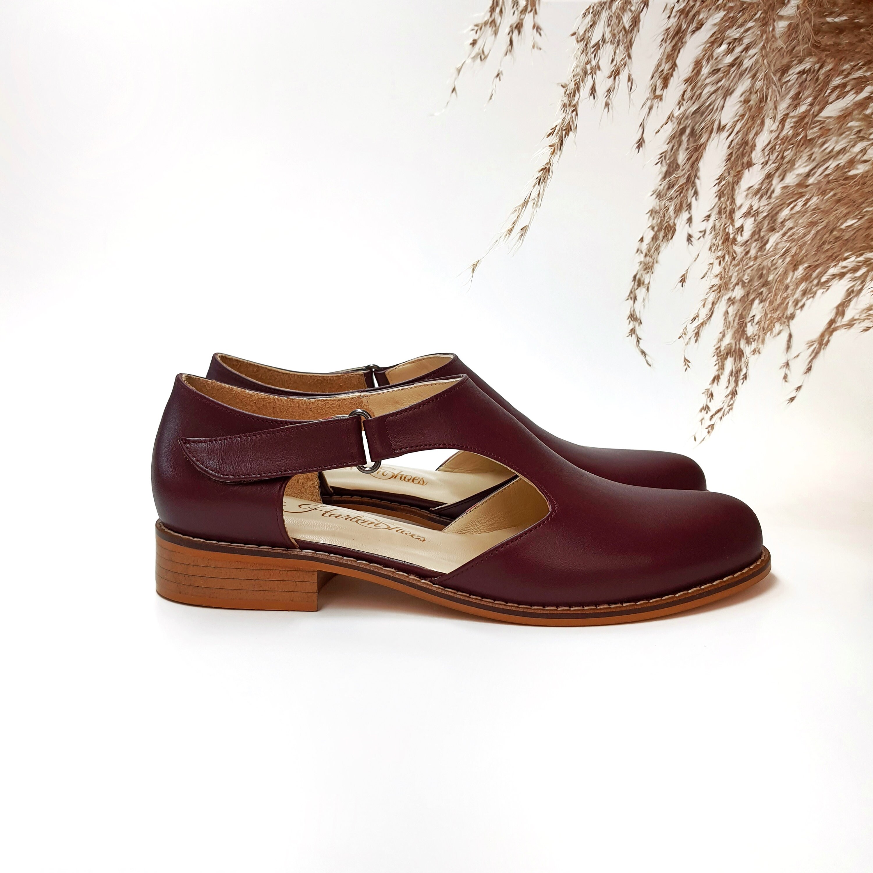 Mil n en piel de Burdeos Zapatos de baile swing para mujer
