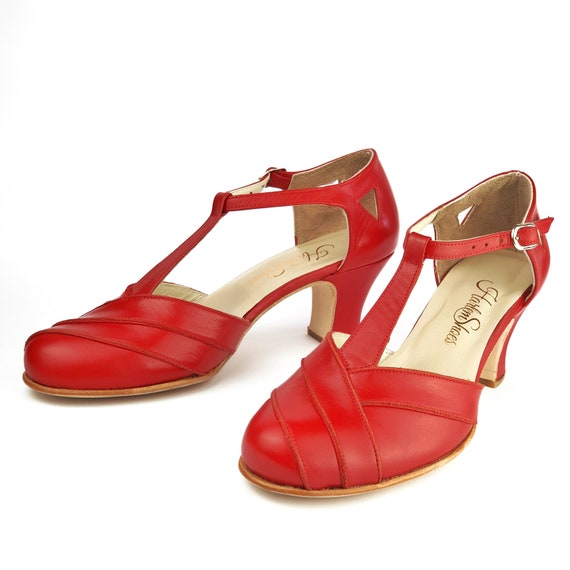Azúcar en rojo / Zapatos de baile swing para mujer / - Etsy España